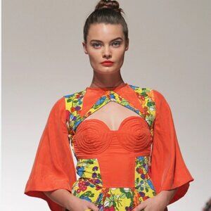 Nuvolo Floral Summer Cocktail Kimmno-Sleeve Dress Size Large